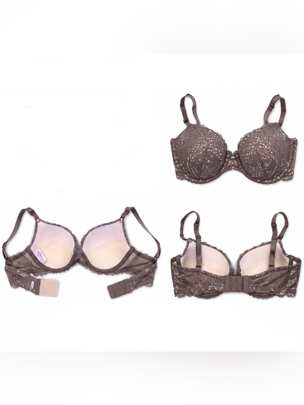 Victoria's Secret Lace Underwire Bra in Taupe